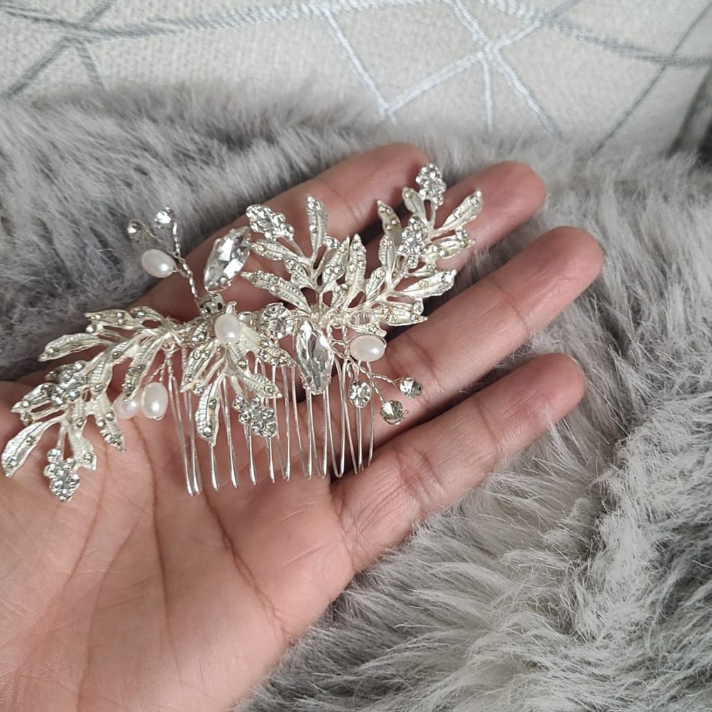 High quality Hair Combs Bridal Hair Accessories For Women Hair Jewelry Silver - Picture 5 of 6
